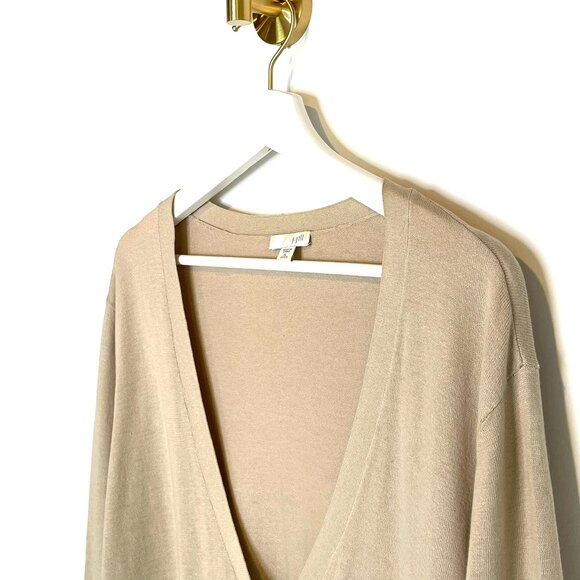 Minimalist | Silk Blend J.Jill Cardigan Box Cut Single Button | Feminine Drape - Picture 3 of 8
